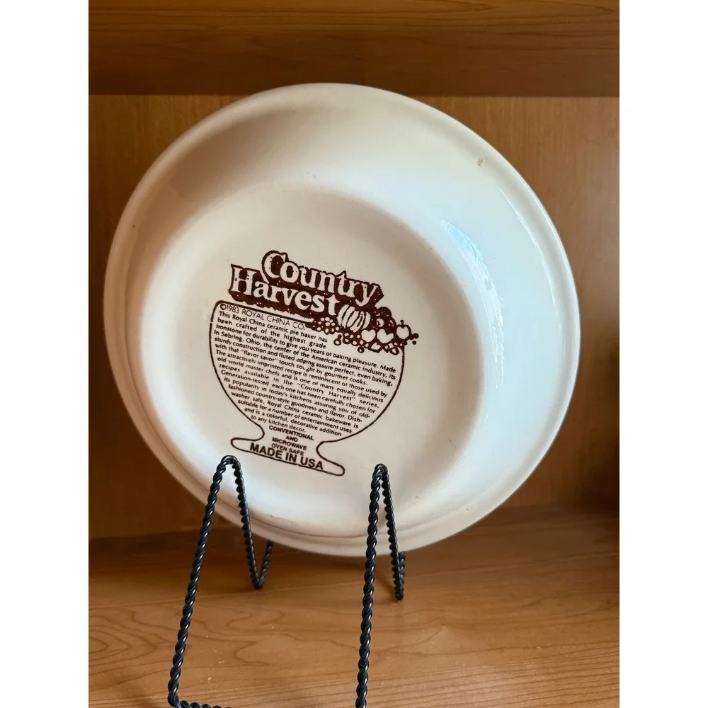 Vintage 1983 Royal China Co Country Harvest Apple Pie Recipe Plate 11 Inch USA